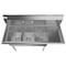 Koolmore 3 Compartment Stainless Steel NSF Commercial Kitchen Sink with Drainboard SC121610-12R3 - alternate 1